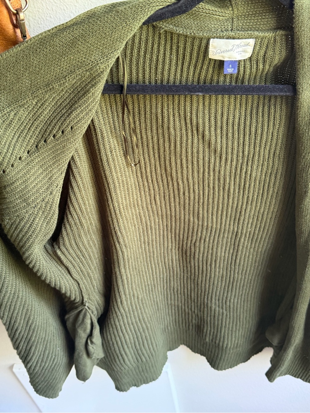 Universal Thread Olive Green Open-Front Ribbed Cardigan - Picture 6 of 8
